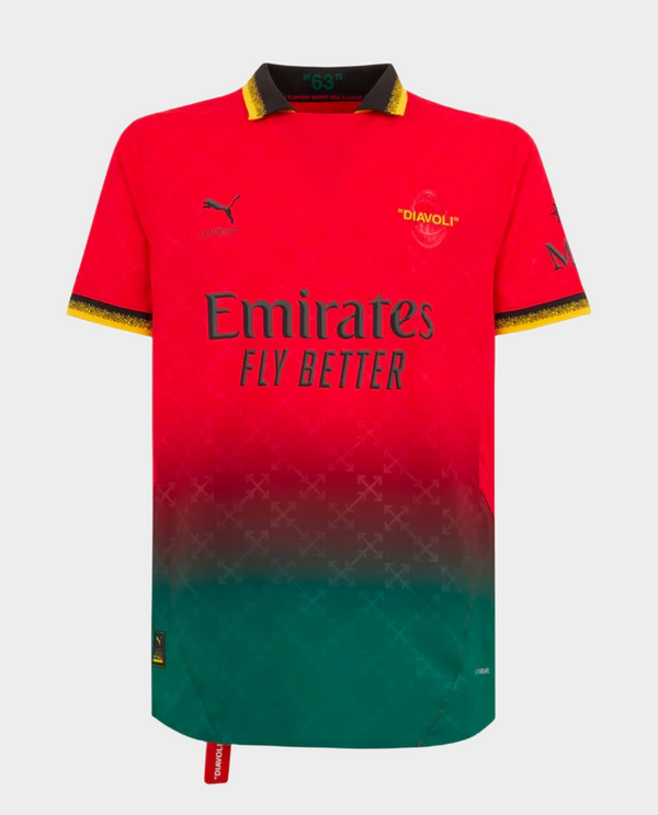 AC Milan goalkeeper jersey 2024 in red and green design by Striker Store with gold accents