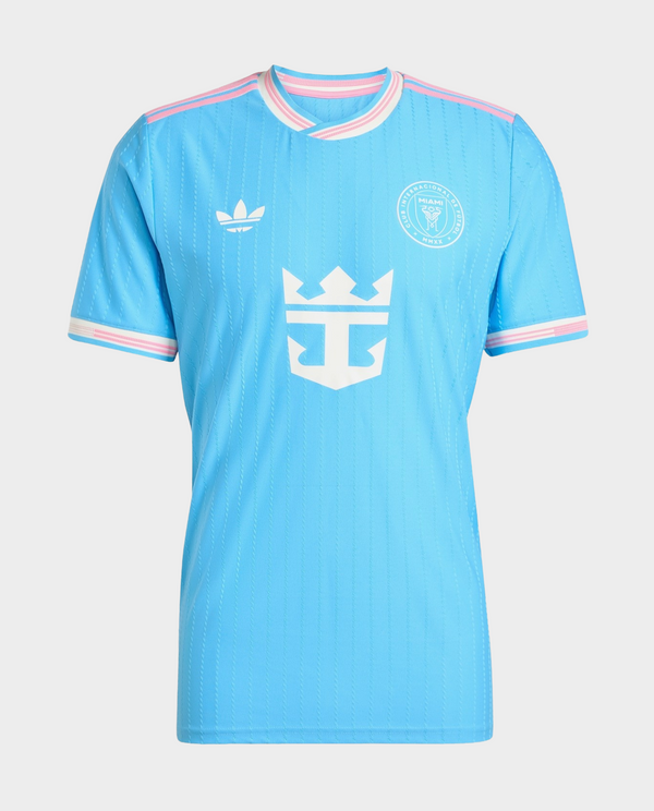 Striker Store Inter Miami 2025-26 Third Jersey light blue adidas trefoil crest with pink and white trim
