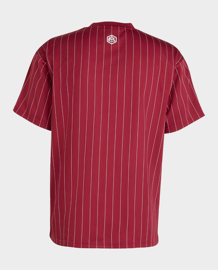 Back view of the Arsenal 2025-26 player jersey terrace icon in red with white stripes