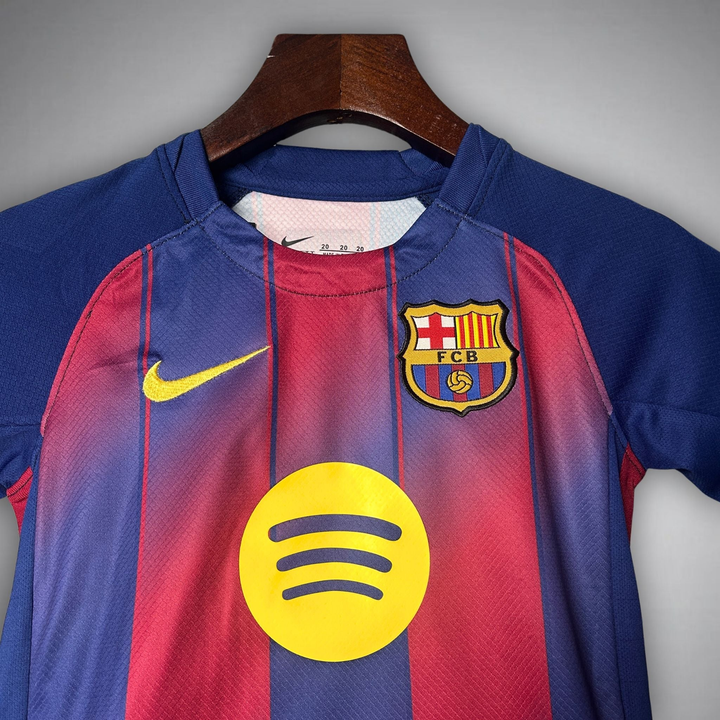 Barcelona Home Jersey 2025-26 featuring iconic colors and logo with Spotify branding