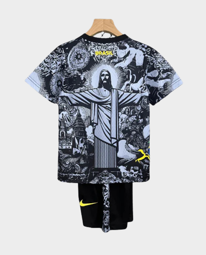 Brazil Christ the Redeemer kit for kids featuring a vibrant t-shirt and shorts design
