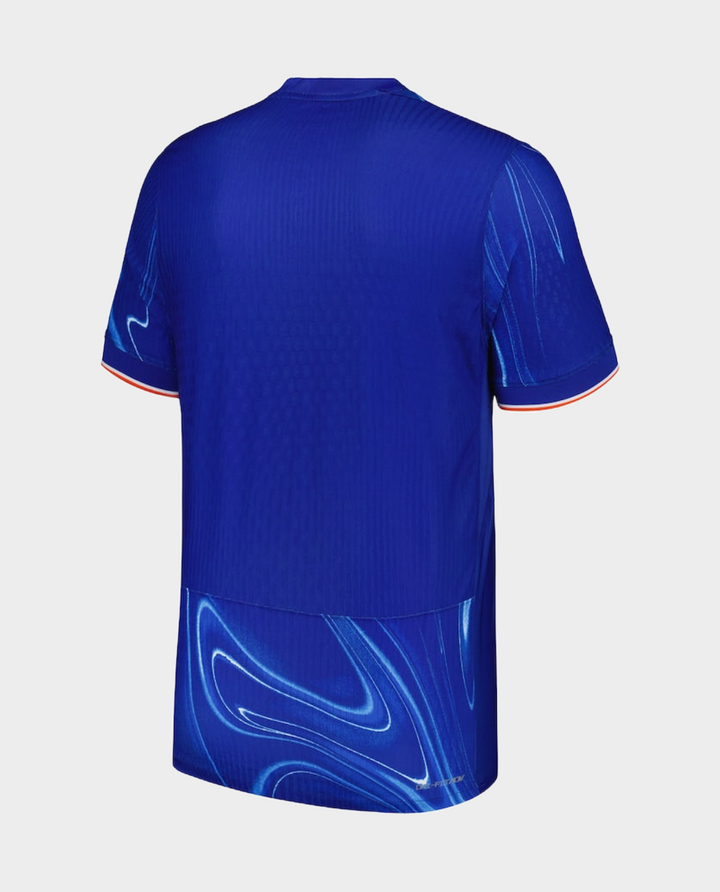 Chelsea home jersey 2024 featuring a vibrant blue design with wavy patterns and a comfortable fit