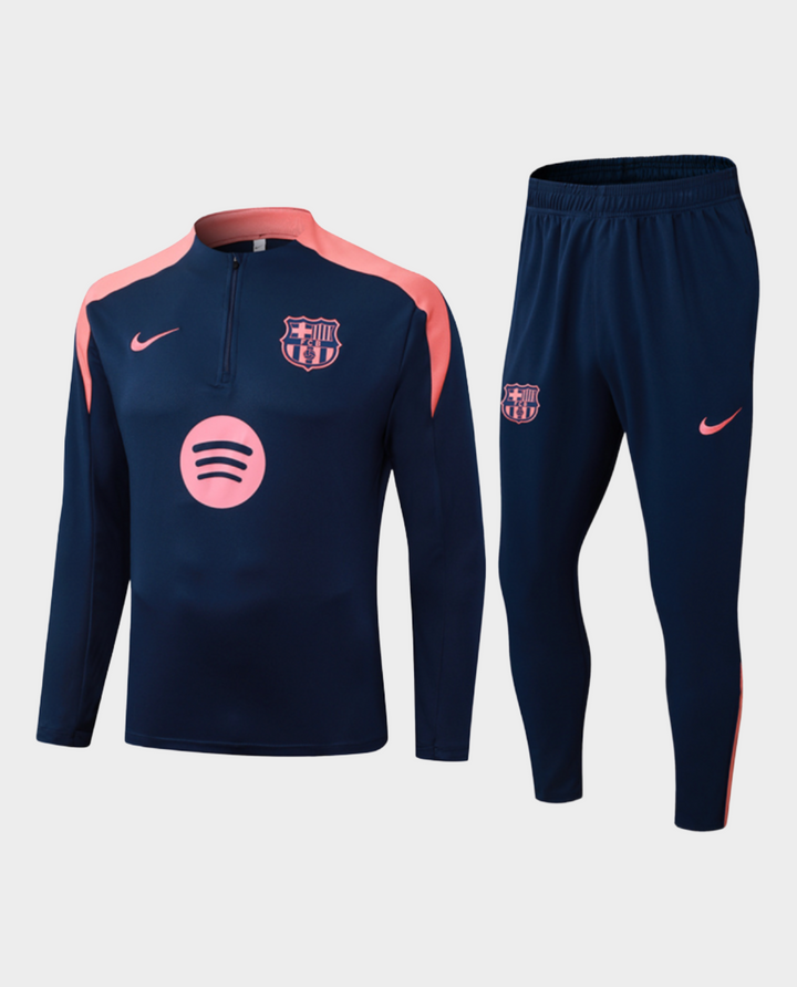 Barcelona training suit 2025-26 featuring a navy windbreaker and matching pants for fans and athletes