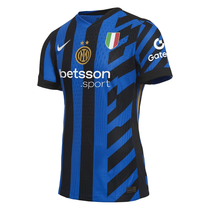 Inter Milan home jersey 2024-25 featuring iconic blue and black stripes, perfect for fans and collectors