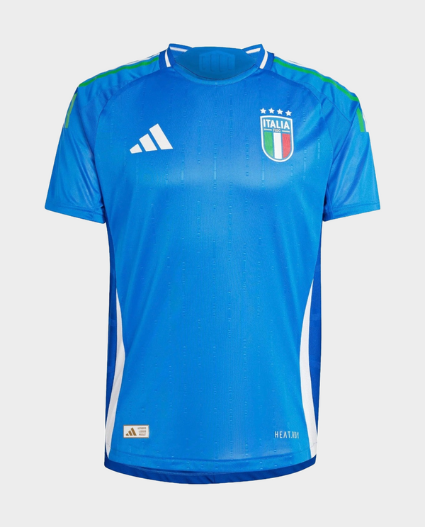 Italy 2024-25 home jersey by Striker Store featuring vibrant blue design and iconic Italian crest