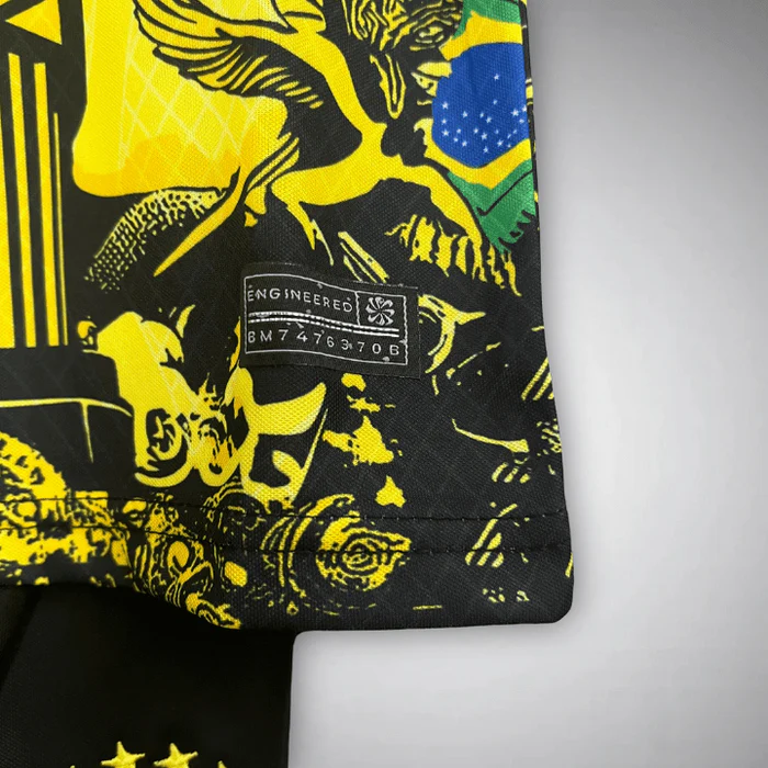Kids Brazil football kit 2025 featuring vibrant colors and detailed design elements for young fans