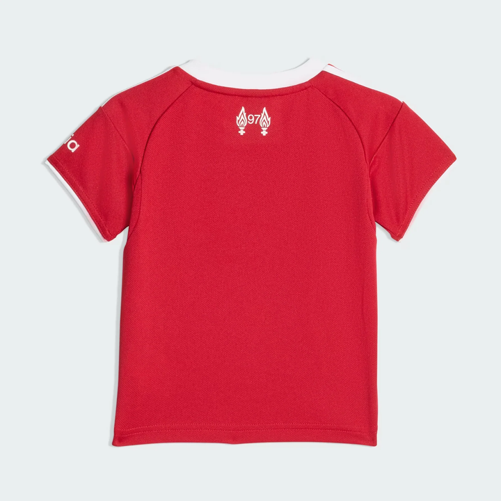 Back view of Kids Liverpool home kit 2025-26 in vibrant red with a comfortable fit