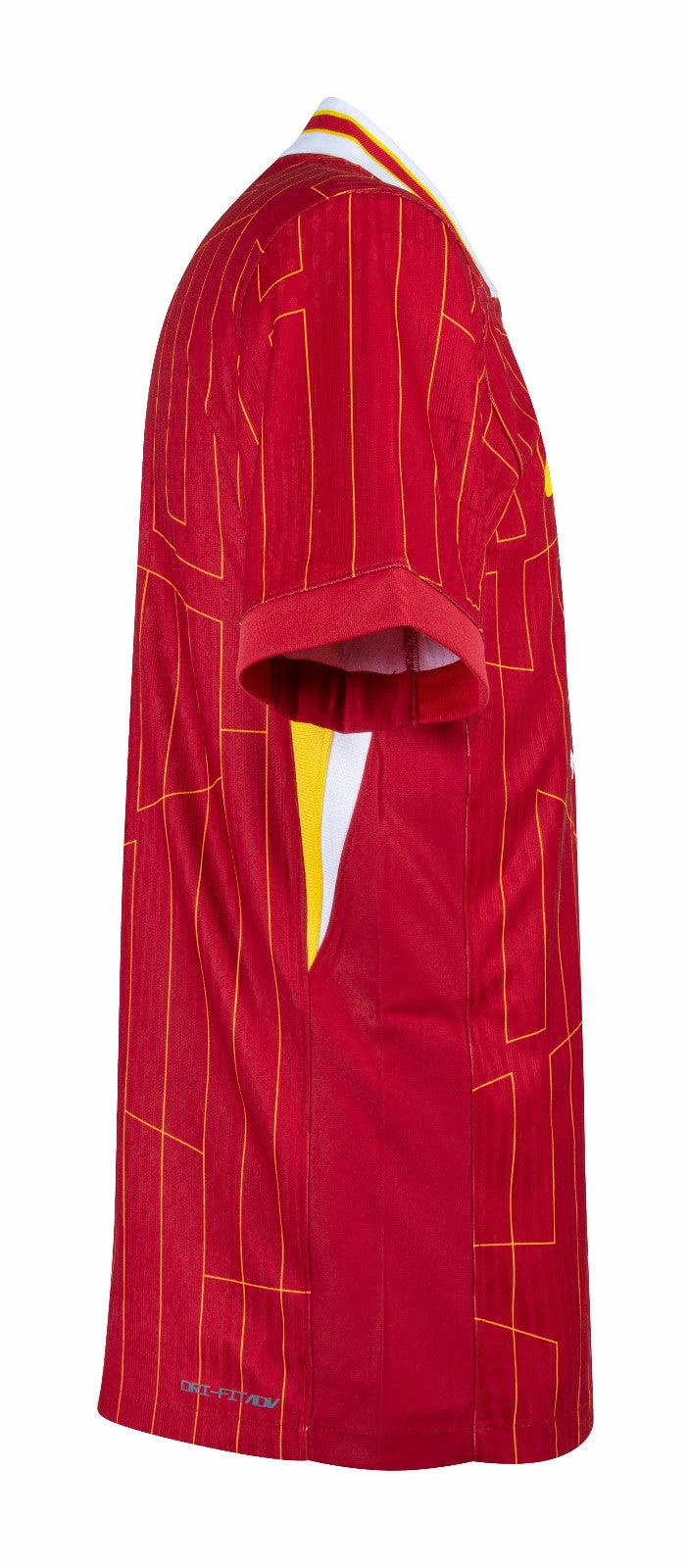 Striker Store Liverpool home jersey 2024-25 in red with unique pinstripe design for fans