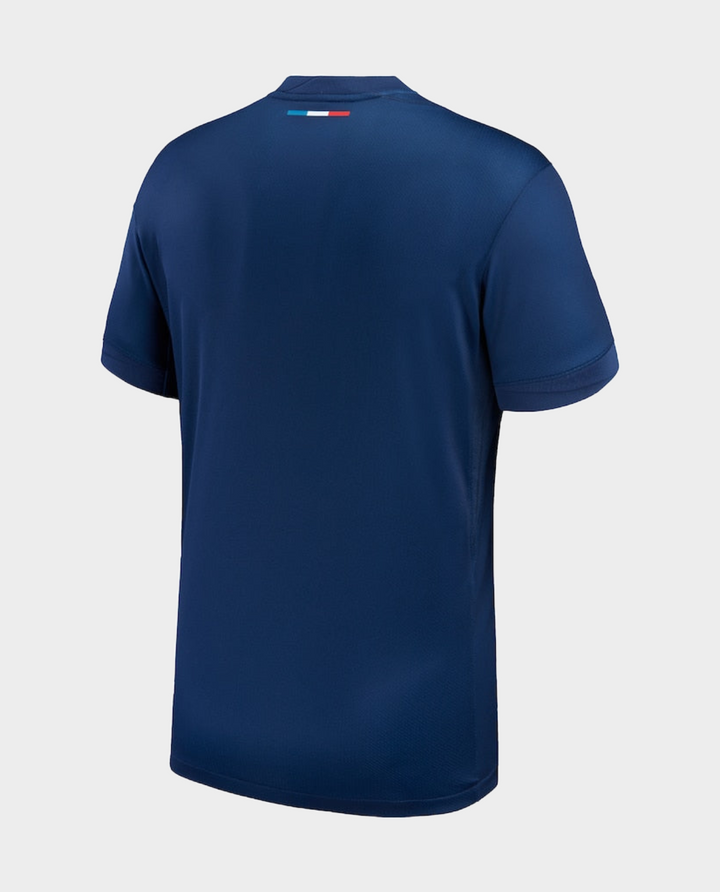 Back view of the Paris home jersey 2024-25 in navy with breathable fabric for comfort