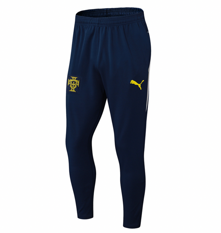 Portugal training suit cream 2025-26 featuring navy pants with embroidered team logo and comfortable fit