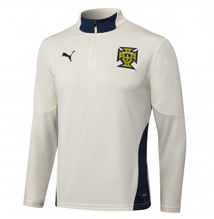 Striker Store Portugal training suit cream 2025-26 with half zip and team logo for comfortable training sessions