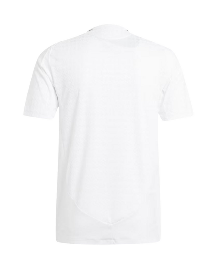 Back view of Real Madrid 2024 home jersey in white, featuring breathable fabric and a sleek design