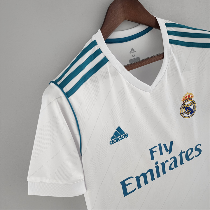 Striker Store Real Madrid Home Jersey 2017-18 with iconic white design and Adidas branding