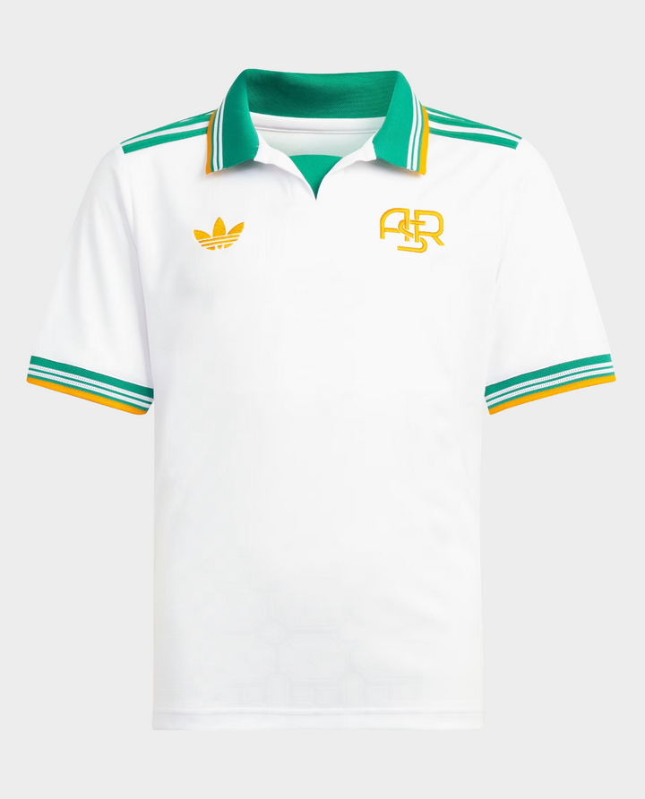 Striker Store Roma third jersey 2025-26 player version in white with green and yellow accents
